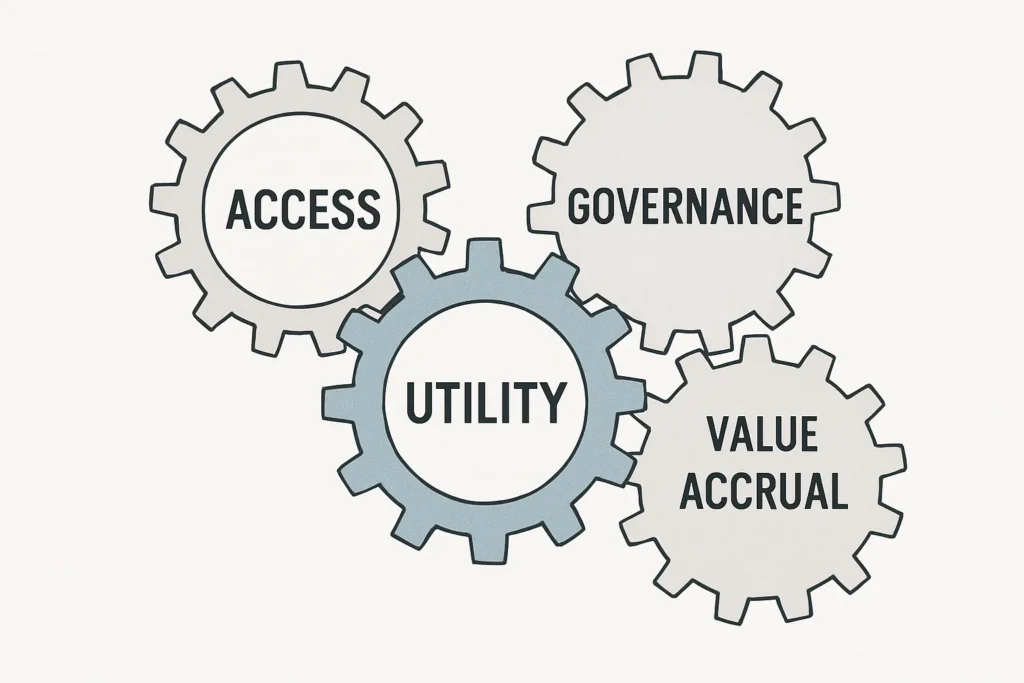 hree interlocking gears labeled 