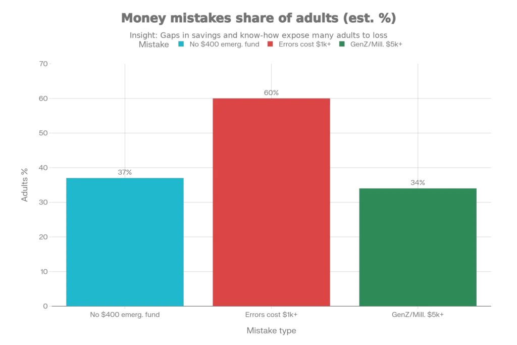 Prevalence of common money mistakes among adults